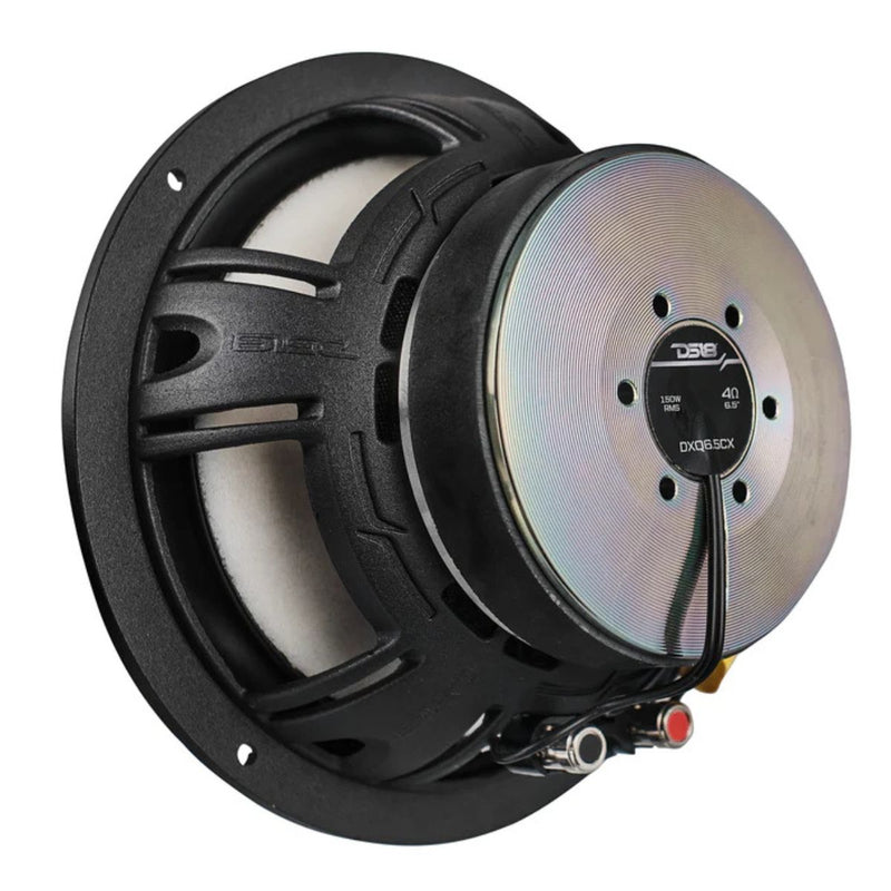 DS18 6.5" 150W RMS 4-Ohm 2-Way Coaxial Speakers with Woven Yellow Composite Cone