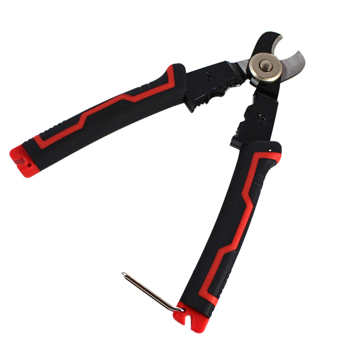 7" Heavy-Duty Carbon Steel Cable Cutter/Stripper with Non-Slip Ergonomic Grip