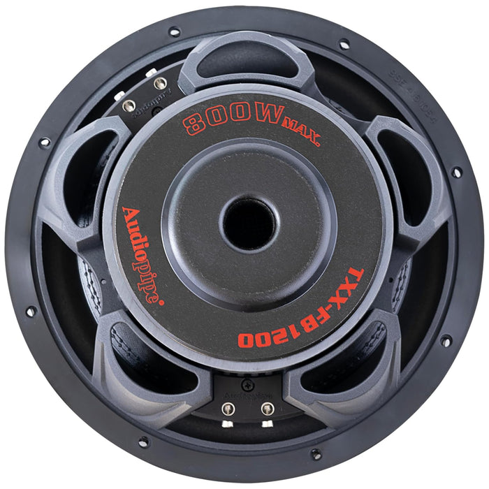 Audiopipe 12" 800W Max Dual Voice Coil 4-Ohm Shallow Mount Subwoofer TXX-FB1200