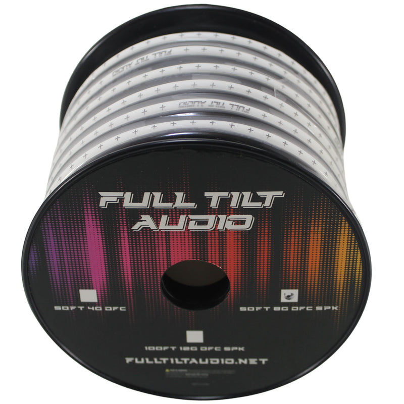 Full Tilt Audio 8 Gauge Tinned OFC Speaker Wire White/Black Lot Cut By The Foot