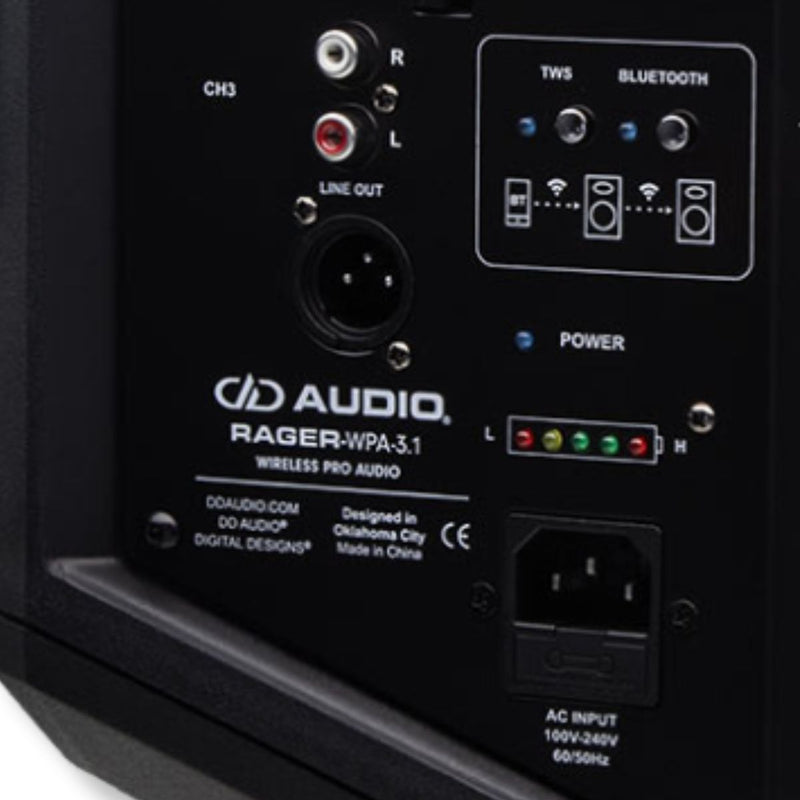 DD Audio Wireless 120 Watt 60Hz - 20kHz Pro Audio Portable Speaker RAGER-WPA-3.1