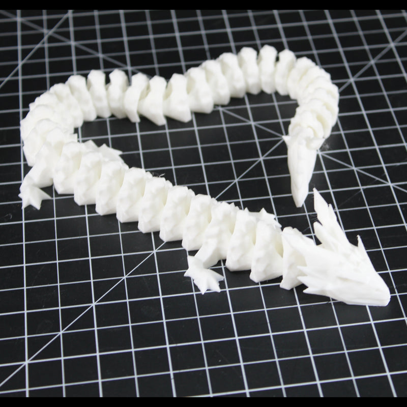 Flexible Crystal Dragon 3D Printed Fidget Toy - 16 Inch Dragon Figurine