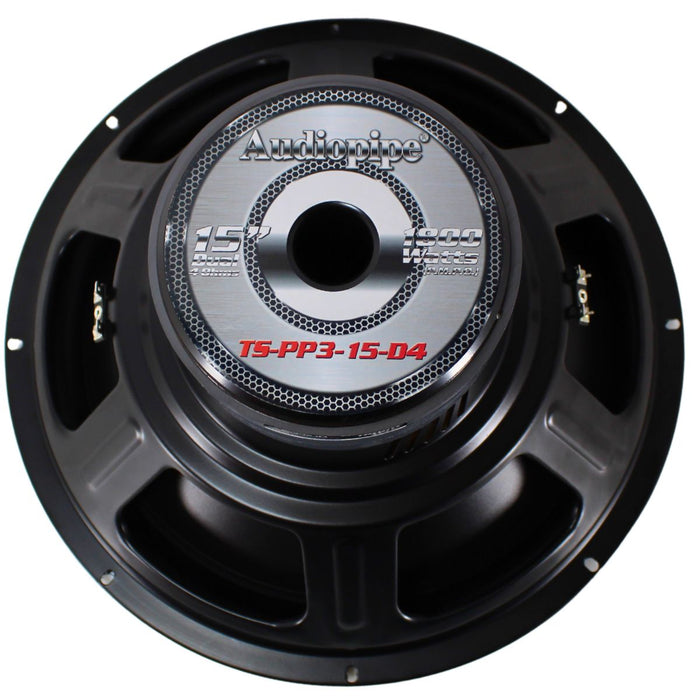 Audiopipe 15" 700W RMS Dual 4-Ohm Subwoofer & 800W Class D Monoblock Amplifier