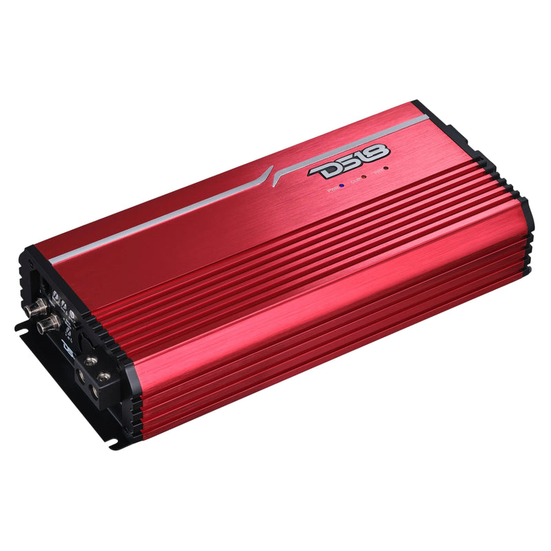DS18 5000W 1-Ohm Full-Range Class-D Amplifiers FRP Monoblock Red/Blue/Titanium