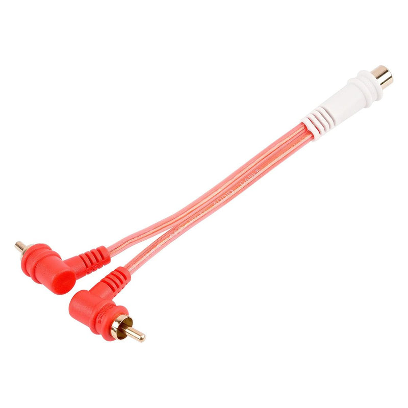 Audiopipe BMV-GRA-F-2M RCA Y Splitter 1 Female to 2 Male 6" Cable Gold Plated
