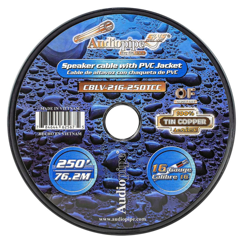 Audiopipe Marine 16 AWG 2C OFC Tinned Copper Speaker Wire PVC Jacket By Foot Lot