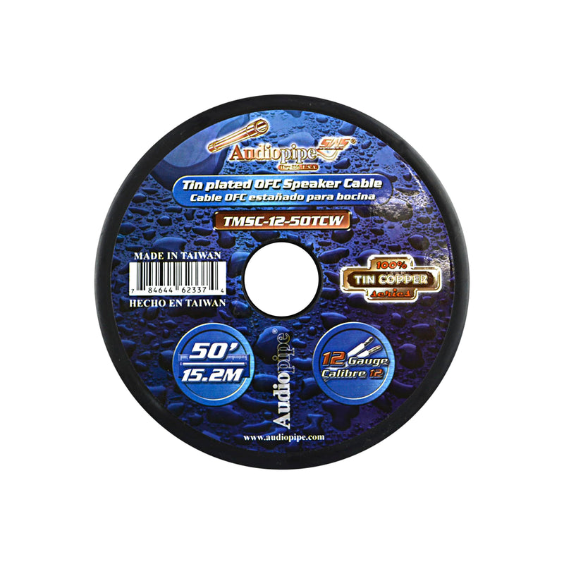 Audiopipe 12 GA 50 FT OFC Tin Copper Stranded Marine Speaker Wire Spool White