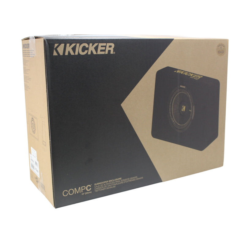 Kicker CompC Series 10" 300W RMS 4-Ohm Ported Subwoofer Enclosure - 44TCWC104