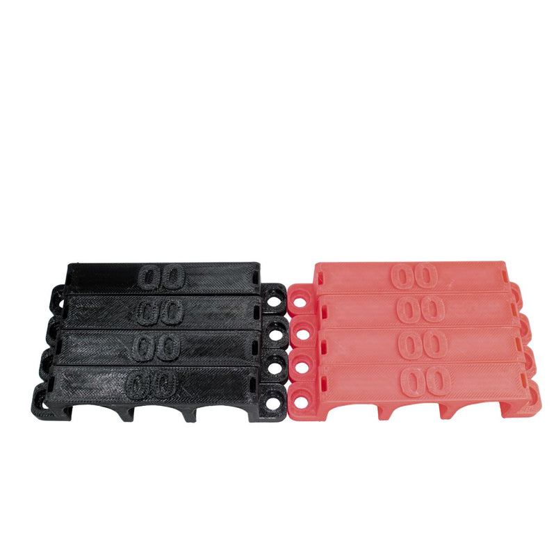 00 Gauge Cable Management Wire Comb Triple Slot Can Use w/ Cable Tie Red/Black