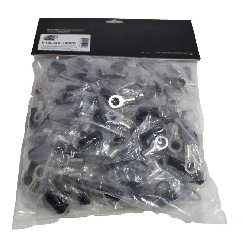 XS Power 10pk, 5 Red 5 Black 4 AWG 10.5MM Ring Terminals Nickel Plated RT4L-RDBK