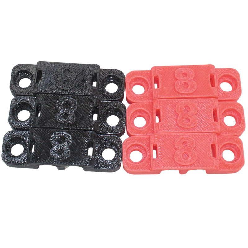 8 Gauge Cable Management Wire Comb Dual Slot Can Use w/ Cable Tie Red/Black