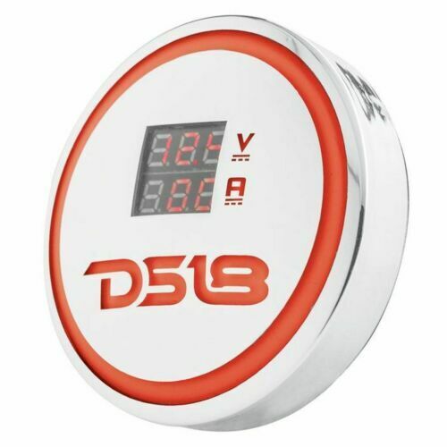 Waterproof Digital Volt/Amp Current Meter Chrome Plated RGB LED DS18