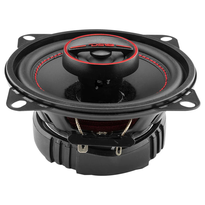 DS18 G4Xi Pair of 4" 4 Ohm 2-Way Coaxial Speakers 120W Peak Black / Red