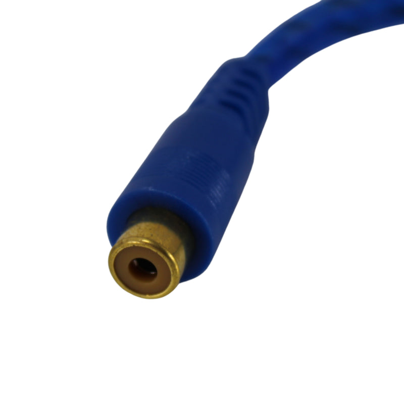 Two Blue 1 Foot Precision Signal Splitting 2 Male 1 Female Cobalt RCA Y Adapter