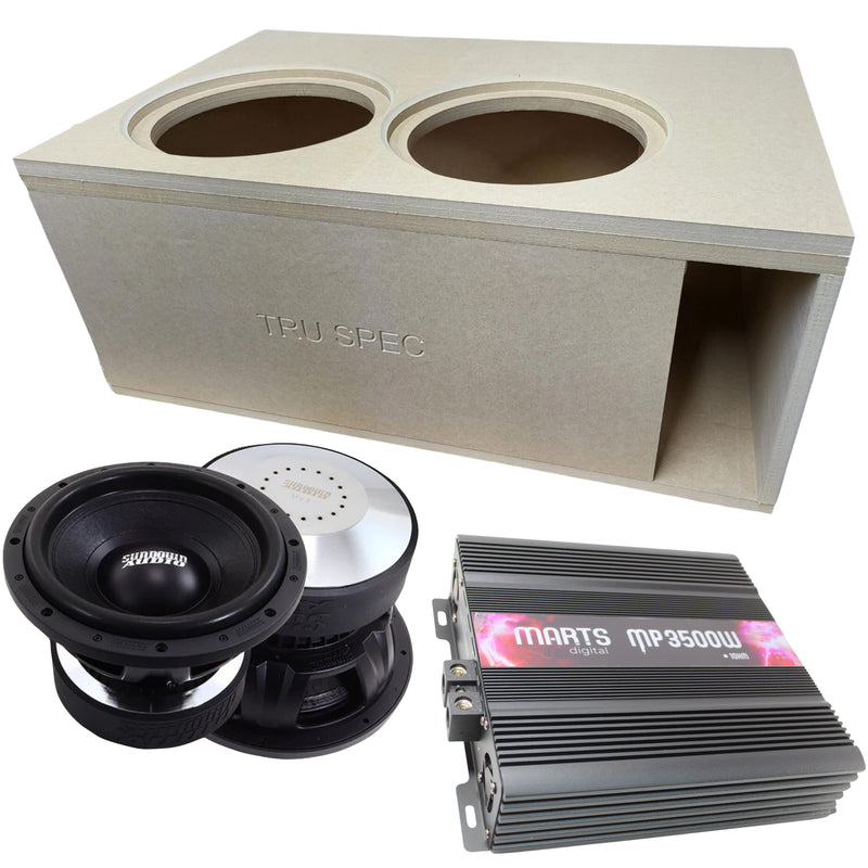 Sundown Pair of 12" U-Series D4 Subs, Marts Digital Amp w/ Dual Vented Enclosure