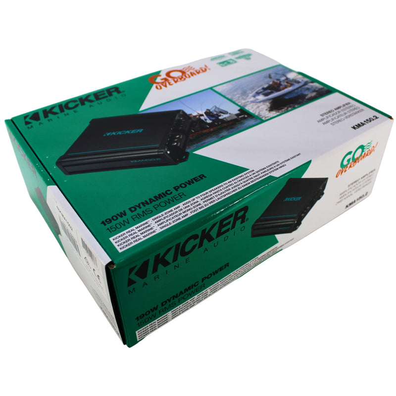Kicker KMA Series 150W RMS 2-Ch Class A/B Full-Range Marine Amplifier / 48KMA1502