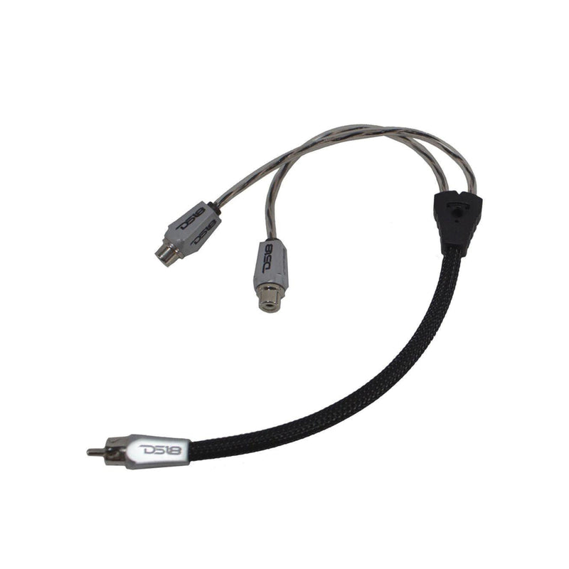 DS18 HQRCA2F1M RCA Audio Y Adapter 2 Female 1 Male Jack Splitter 2Pk