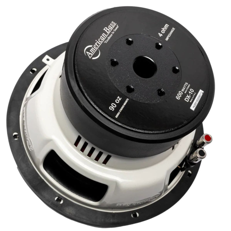 American Bass DX Series Car Audio 10" Subwoofer 600 Watt Peak 4 Ohm White DX-10