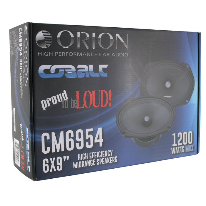 Pair of Orion 4-Ohm 300w RMS Cobalt High Efficiency 6x9" Midrange Bullet Speaker