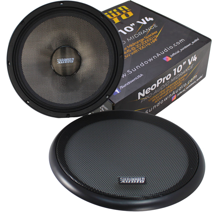 Sundown Audio Neo Pro v.4 10" 160W RMS 4-Ohm Mid-Range SPKR / NEOPRO-V4-10-4
