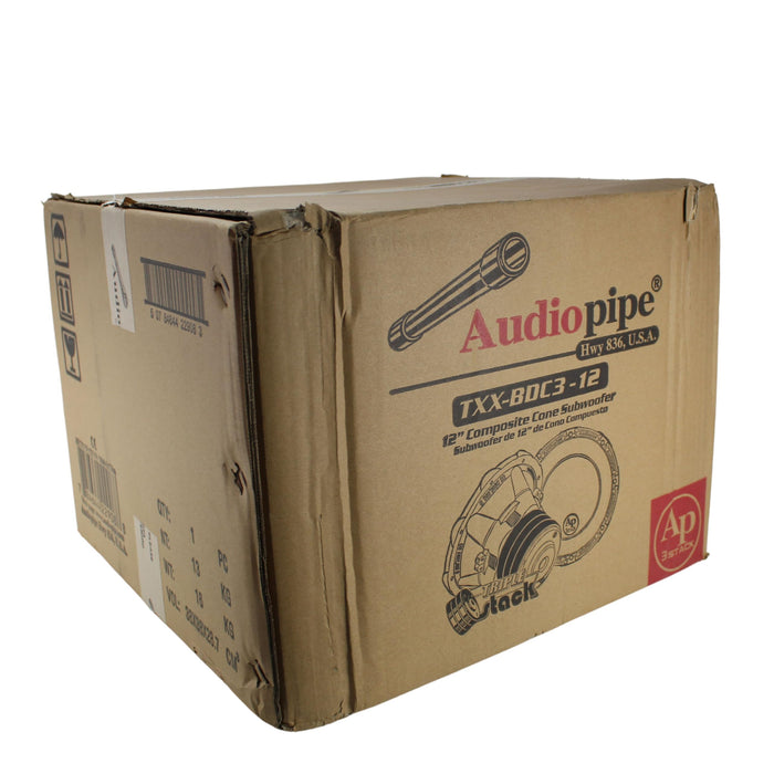 Audiopipe BD Series 12" Subwoofer - 1800W PMPO, 900W RMS, Dual 4-Ohm Voice Coils