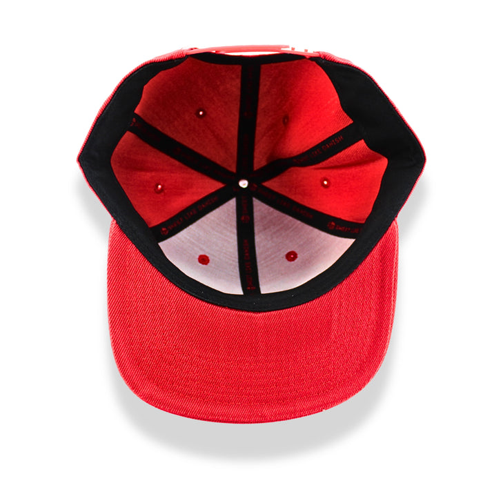 B2 Audio Red Flex-Fit Snapback Classic, Flat-Bill Hat with "B2" Logo