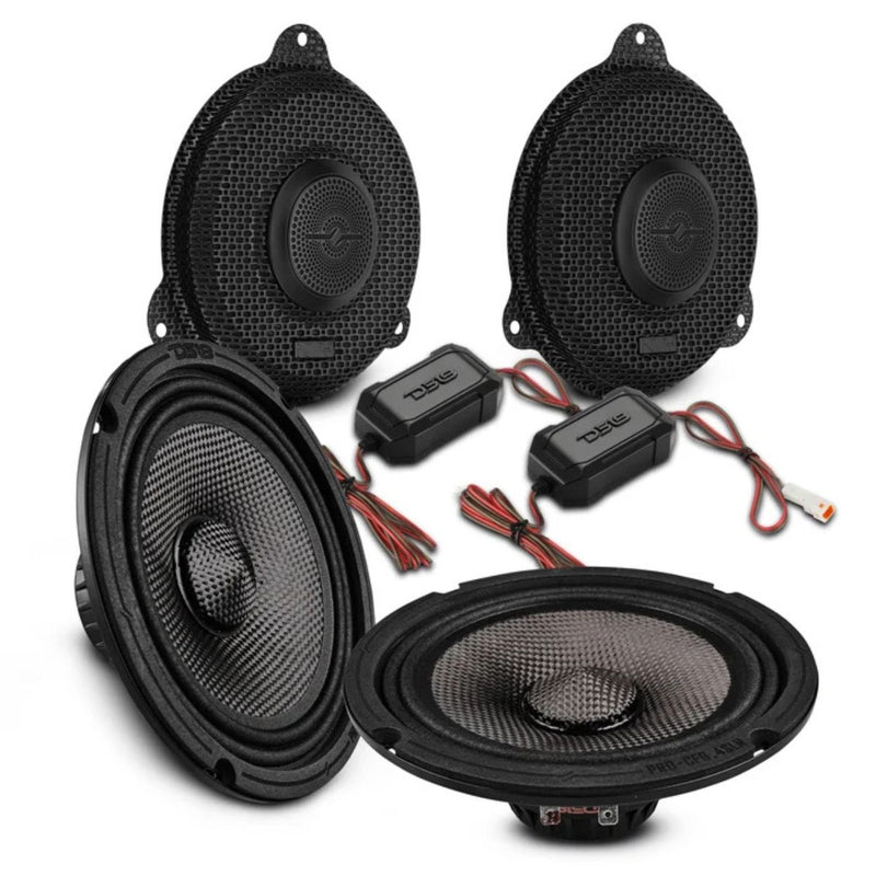 Harley Street Glide 14-23 6.5" 150W RMS 4 Ohm Speakers Bullet Tweeter Grille Kit