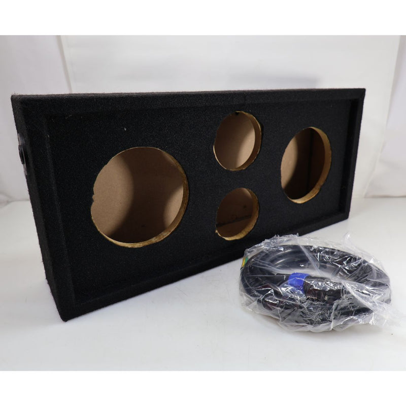 QPower Dual 6.5" Sealed Box w/ 3.75" Tweeter Holes & Speakon Cable OPEN BOX