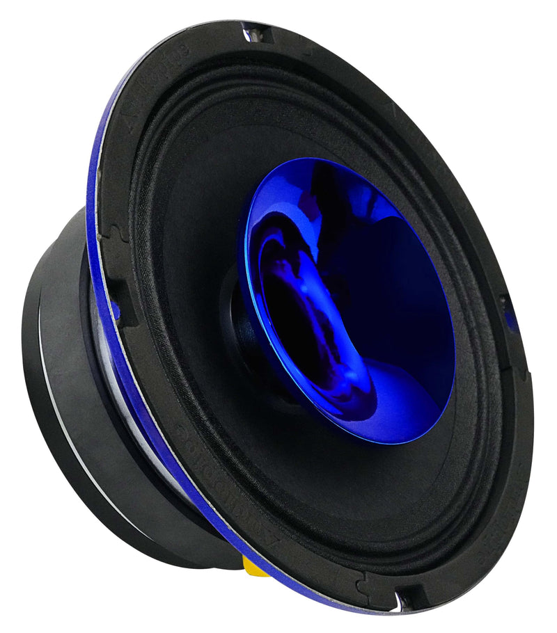 Audiopipe 6.5" 150W RMS 4 Ohm Blue Eye Candy Compression Horn Midrange Coax Speaker