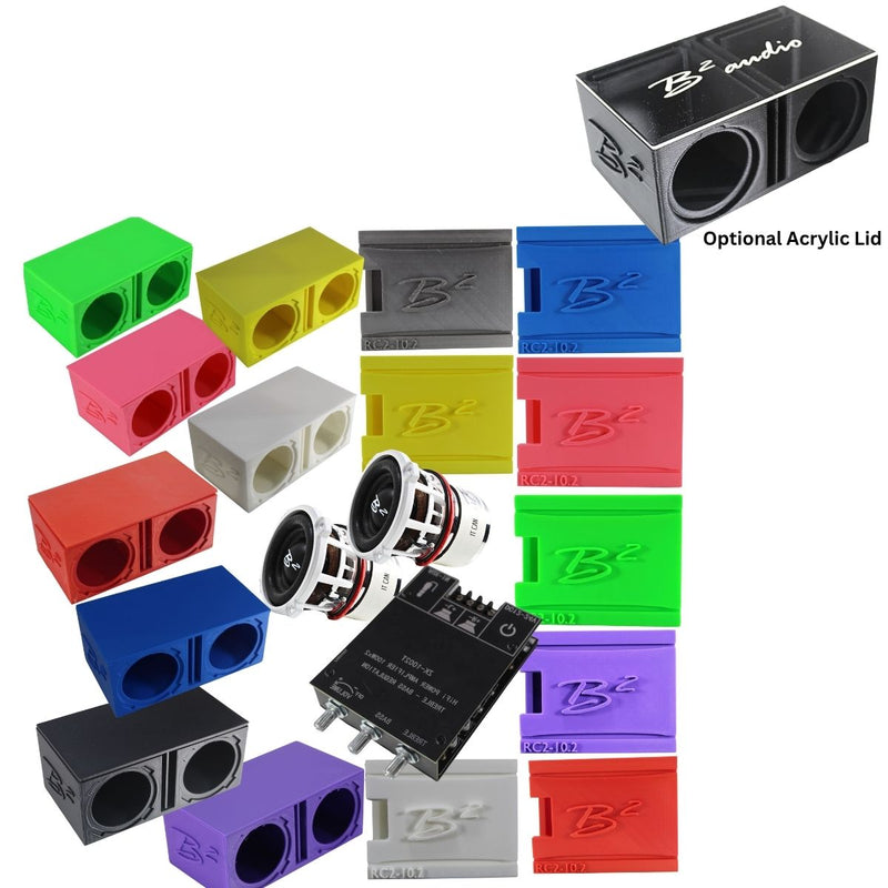 B2 Audio RC2 2" RC Car Subwoofer w/ Bluetooth Chip Amp & Dual Vented Box