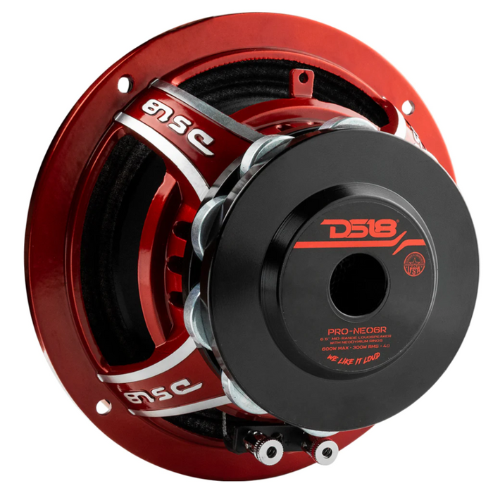 DS18 Car Audio 6.5" Motorcycle Midrange Speaker 600W 4 Ohm Neodymium PRO-NEO6R