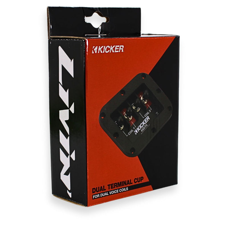 Kicker 49DTC 8-0 AWG Dual Terminal Cup for Dual Voice Coil Subwoofer Boxes
