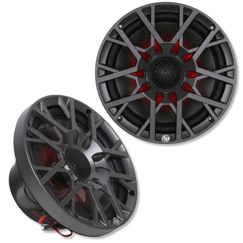 8" 175W RMS Coaxial 2-Way Marine Speakers Pair w/ RGB LED Lights  | APSW-804SP