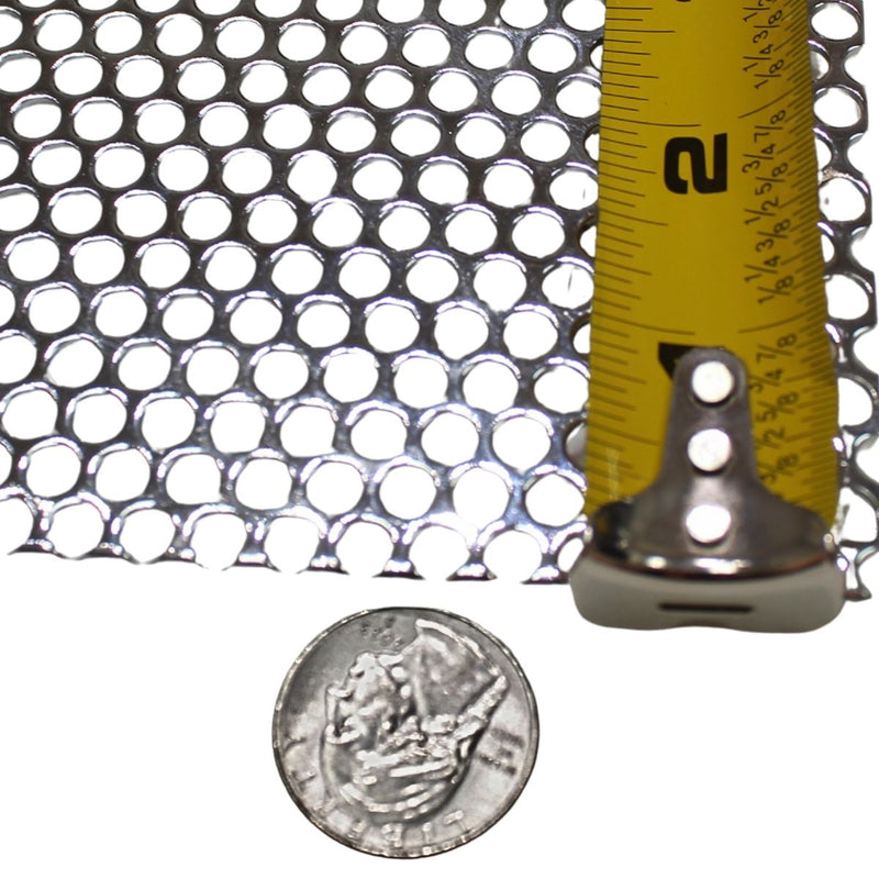 Audiopipe 2x4' Shiny Metal Finish Mesh Grill Sheet Staggered Rows 3/16" Holes