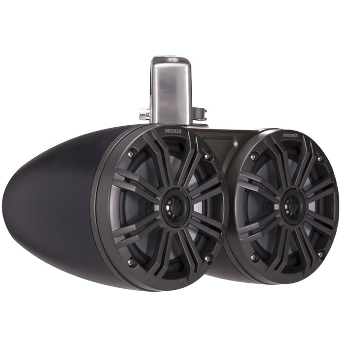 Kicker Dual 6.5" 390W 4-Ohm Coaxial Marine Tower Pod Speaker System 45KMTDC65