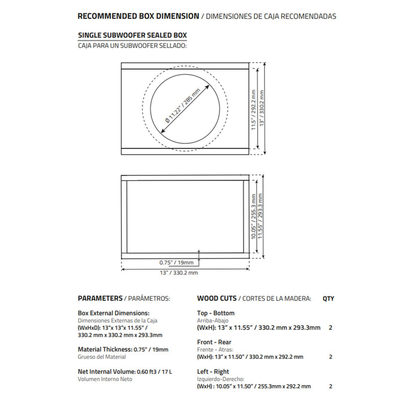 DS18 Hooligan X 12" 6000 Watt 4" DVC 2-Ohm High Excursion Competition Subwoofer