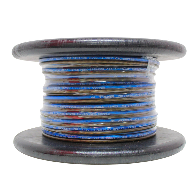 Kicker 12 AWG Silver Tinned 100% OFC Blue/Gray Speaker Wire Lot Cut By The Foot