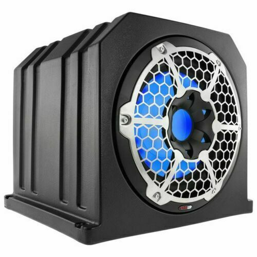 DS18 NXL10SUBLD 10" Black ATV Subwoofer Box Marine RGB LED 4 Ohm 700W