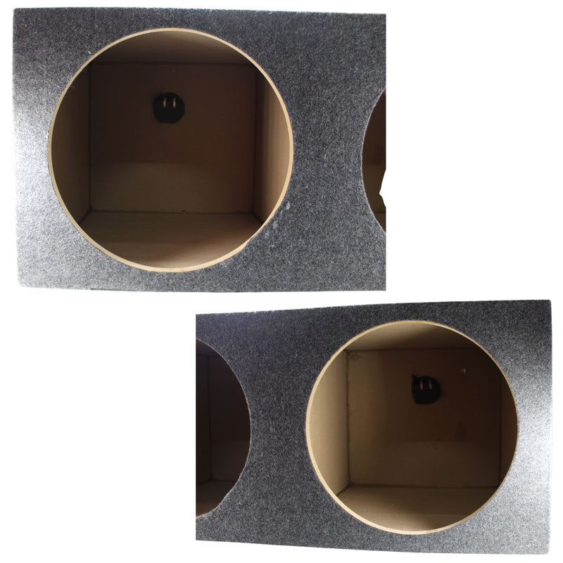 Dual 15” Sealed Carpeted Subwoofer Box Made w/ Heavy-Duty MDF Construction