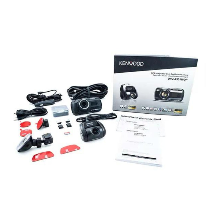 Kenwood 3" 2.0 Megapixel Front& Rear Dash Cam W/ Wireless Link/Built In GPS