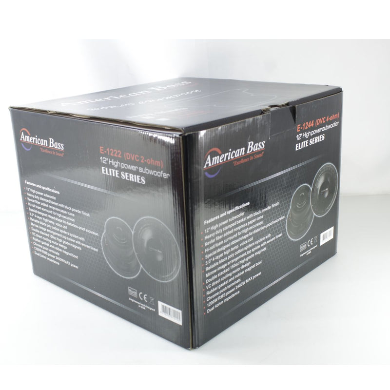 American Bass Car Audio 12 Subwoofer Dual 4 Ohm Voice Coil 2400 Watts OPEN BOX