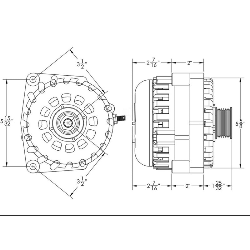 Mechman E-Series 400 Amp Black Billet Alternator For 2014-2020 GM 6.2L Truck