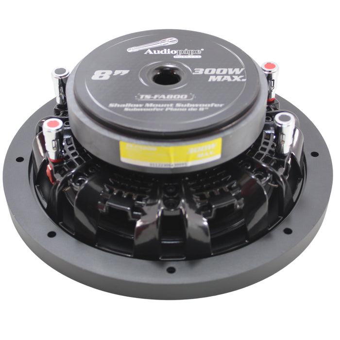 Audiopipe 8" 300W Max Dual Voice Coil 4-Ohm Ultra Shallow Mount Subwoofer