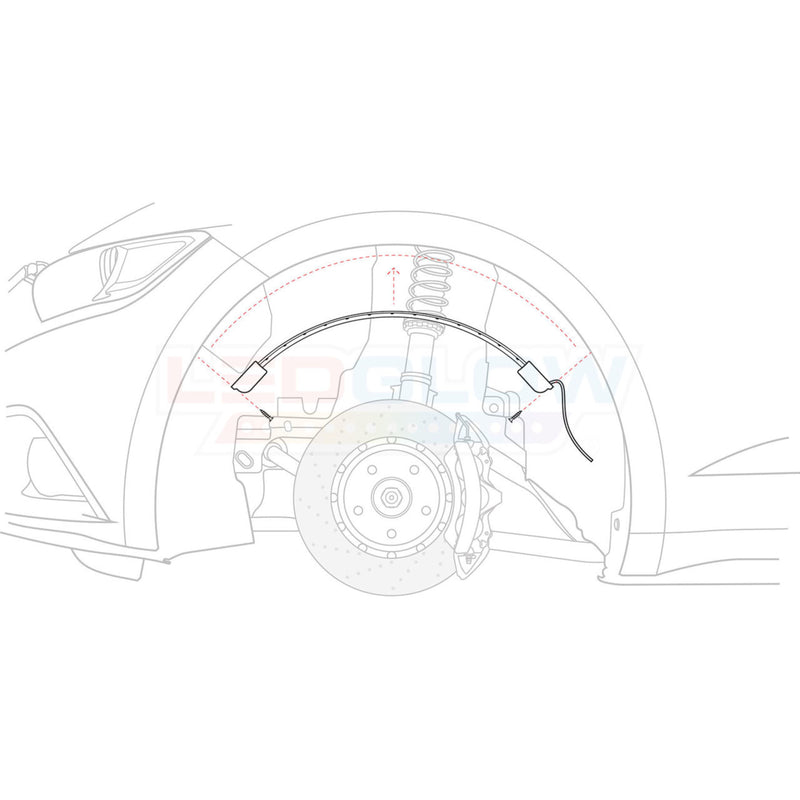 LEDGlow Bluetooth 4pc 24" Million Color LED Wheel Well Add-On Lighting Kit