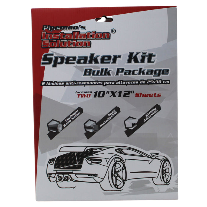 Pipeman's DS21012 10" x 12" Black Sound Deadener Door Speaker Kit 2 sheets