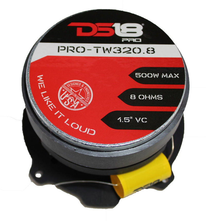 DS18 1.5" Super Bullet Tweeter Pro Car Audio 500 Watts 8 Ohm