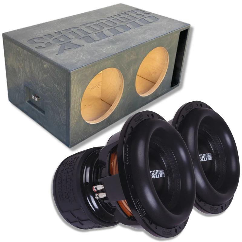 3000W RMS Dual 1 or 2-Ohm 12" X Series V4 Subwoofer w/Dual 12" Birch Ported Box