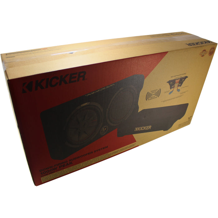 Kicker CompRT 12" 500W RMS 2-Ohm Subwoofer in Down Firing Enclosure / 48TRTP122