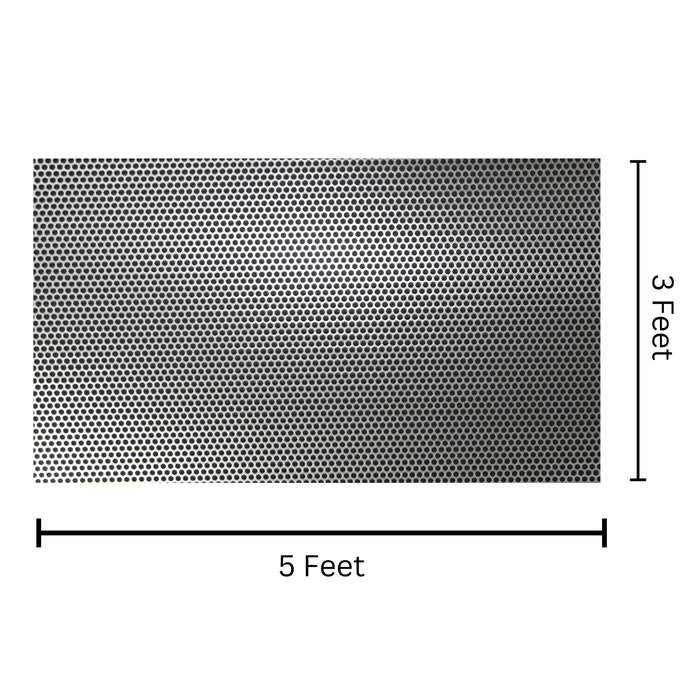 Audiopipe 2x4' Shiny Metal Finish Mesh Grill Sheet Staggered Rows 3/16" Holes