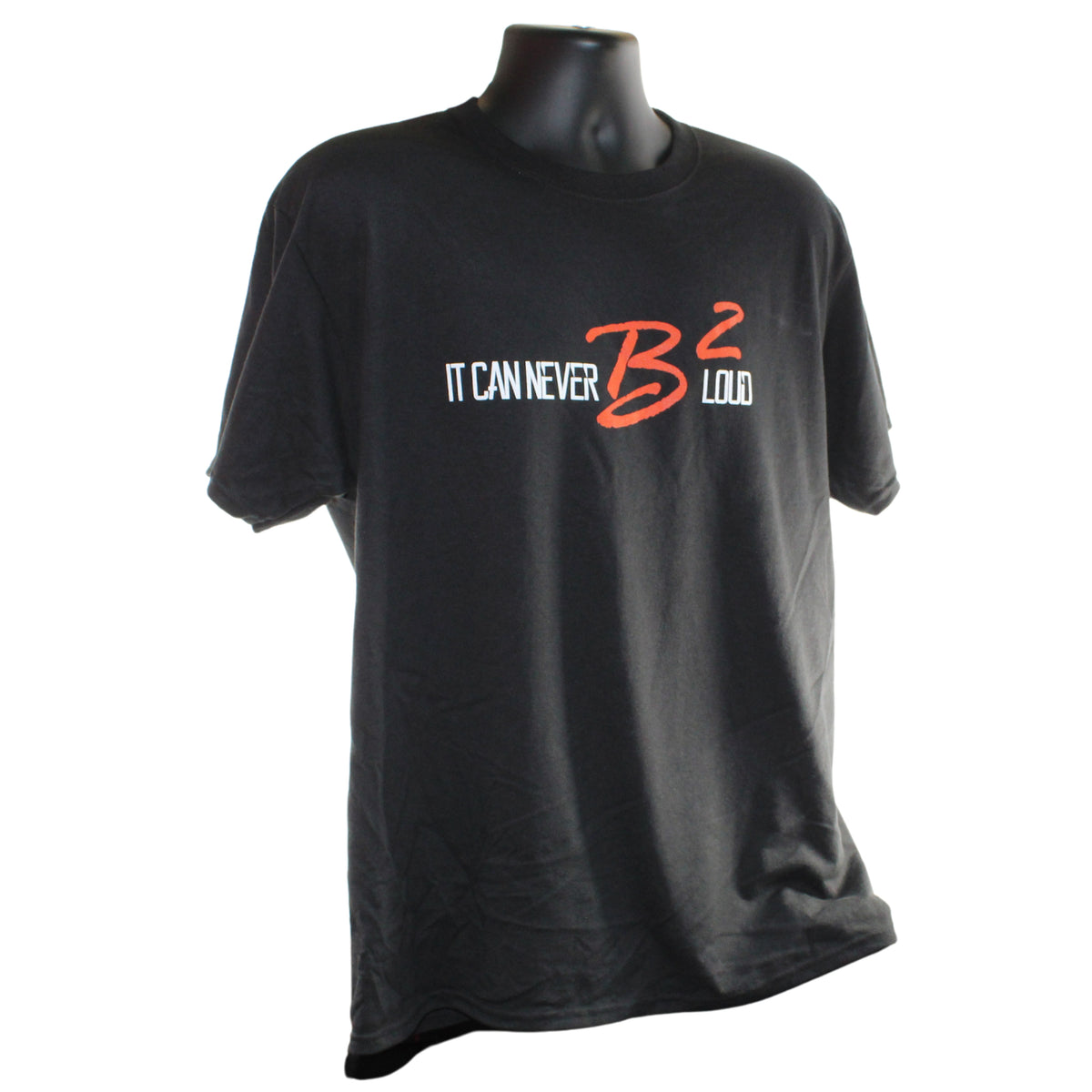 Black B2 Audio Logo 100% Cotton T-Shirt w/ Riot Guy on Back — Big